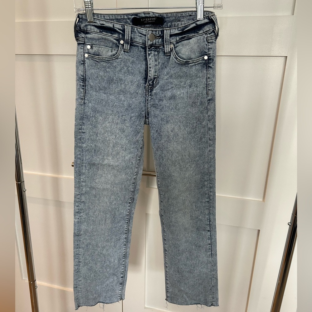 Liverpool Jeans Light Wash Ankle Cropped Jeans